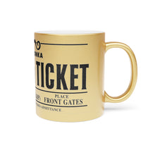 Load image into Gallery viewer, Willy Wonka Golden Ticket Metallic Gold Mug