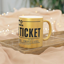 Load image into Gallery viewer, Willy Wonka Golden Ticket Metallic Gold Mug