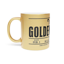 Load image into Gallery viewer, Willy Wonka Golden Ticket Metallic Gold Mug