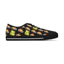 Load image into Gallery viewer, Only Flans (Fans) Funny Food Pun Sneakers | Women's Canvas Shoes