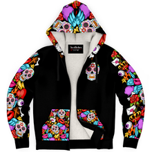 Load image into Gallery viewer, Sugar Skull Microfleece Ziphoodie - AOP copy
