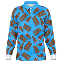 Load image into Gallery viewer, Choc Fish Long Sleeve Polo Shirt – AOP