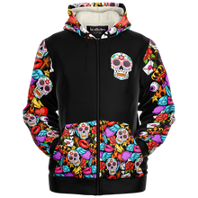 Load image into Gallery viewer, Sugar Skull Microfleece Ziphoodie - AOP copy