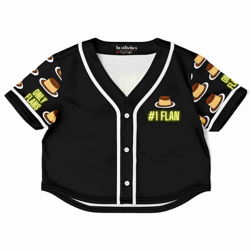 Only Flans Cropped Baseball Jersey - AOP