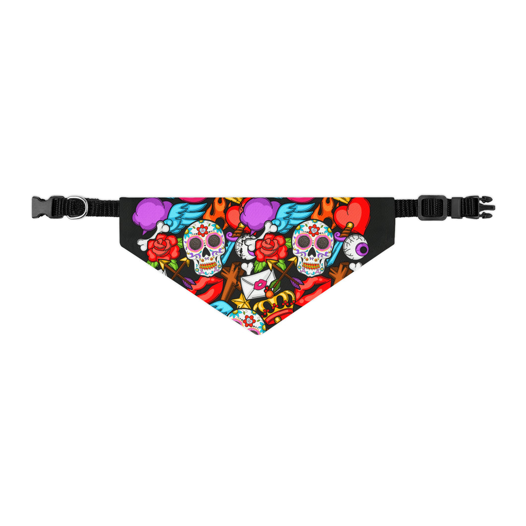 Sugar Skull Matchy Matchy Dog / Pet Bandana Collar - 3 sizes