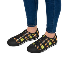Load image into Gallery viewer, Only Flans (Fans) Funny Food Pun Sneakers | Women&#39;s Canvas Shoes
